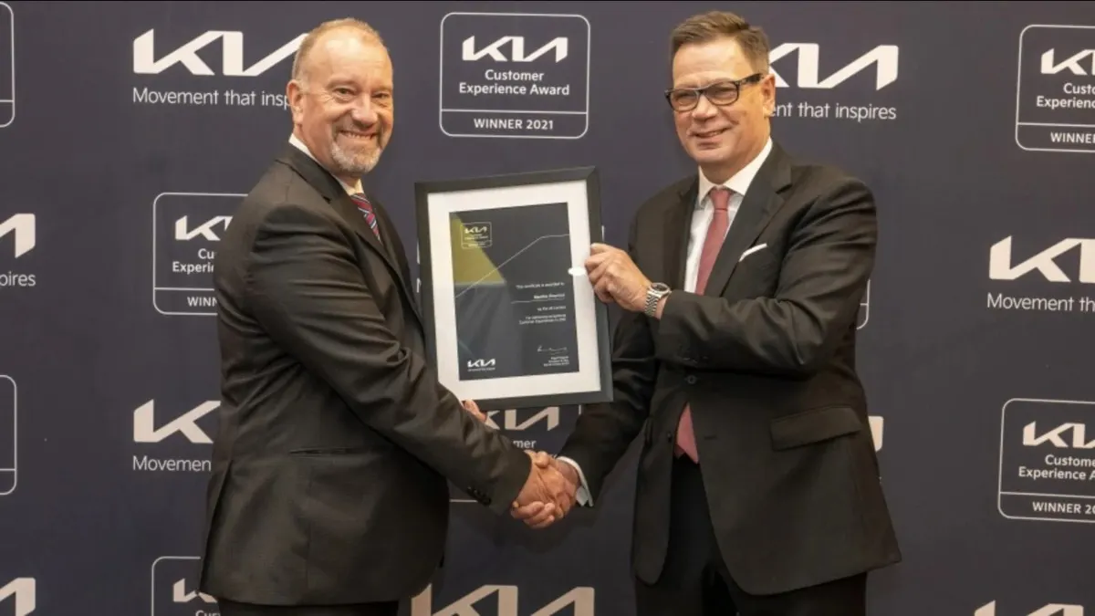 MANTLES ROYSTON KIA WINS CUSTOMER EXPERIENCE AWARD