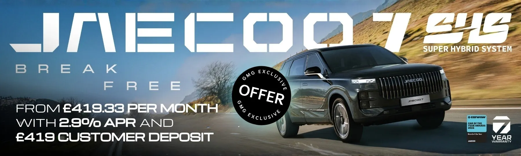 jaecoo 7 SHS Hybrid New Car Offer